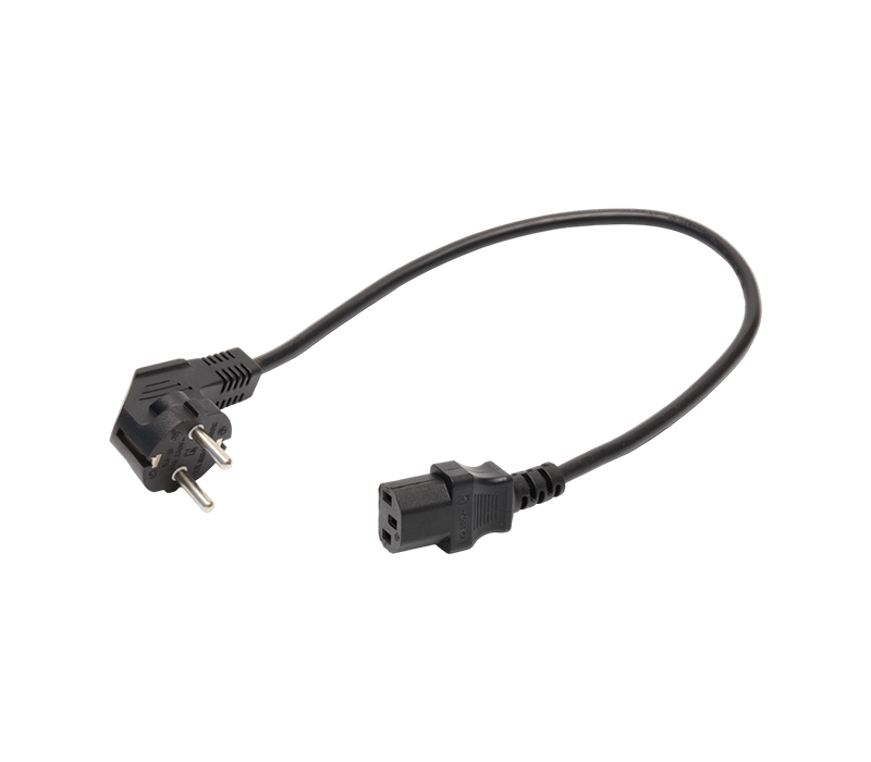 K3-15+JT-ST3 16A 250V trepinnet koreansk 90-graders albueplugg med IEC C13-kontakt