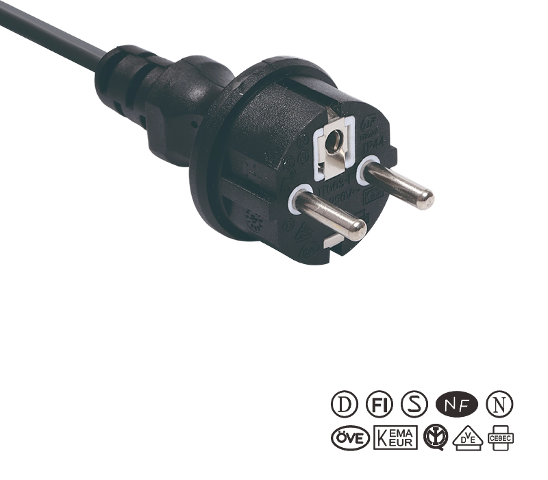 JT003-F/FY003-F 16A 250V europeisk standard tre-pinners plugg