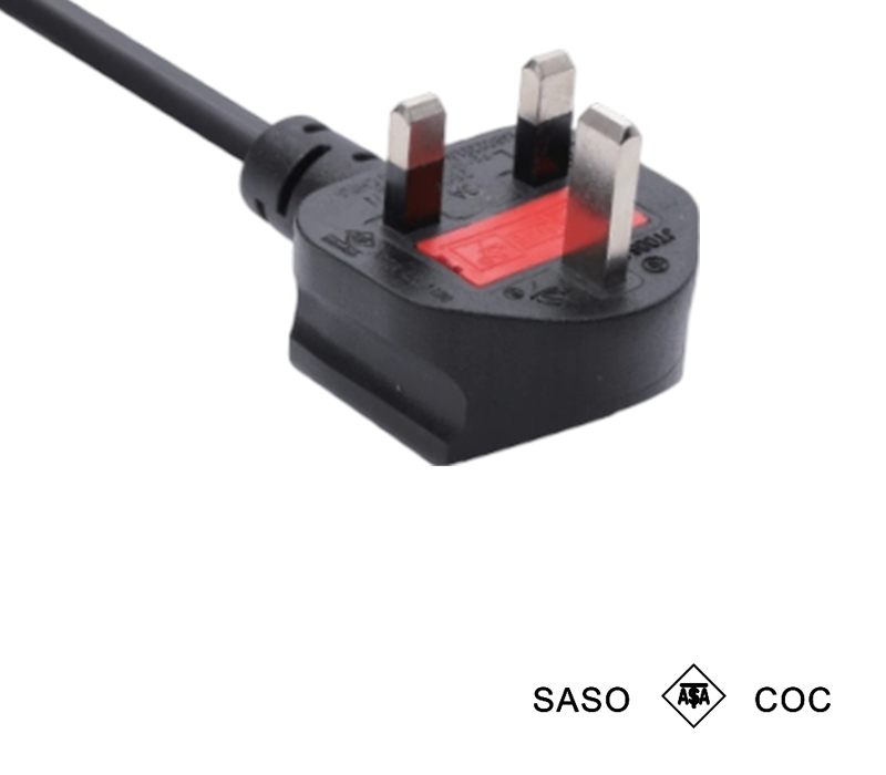 JT006A 13A 250V britisk tre-pinners plugg med sikring
