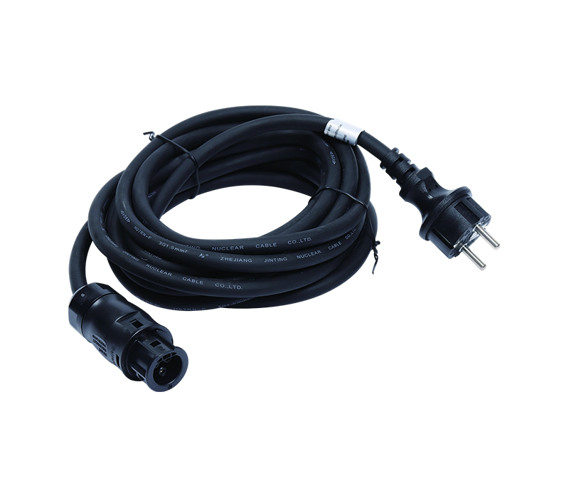 Europeisk standardplugg solcellekabel, 3-pinners elektrisk kontakt, 16A AC 250V